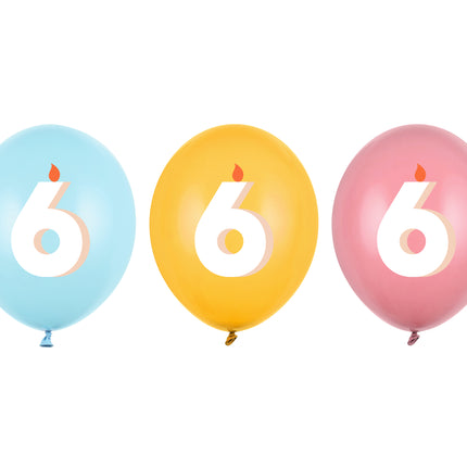 Balony na 6 lat 30cm 50szt