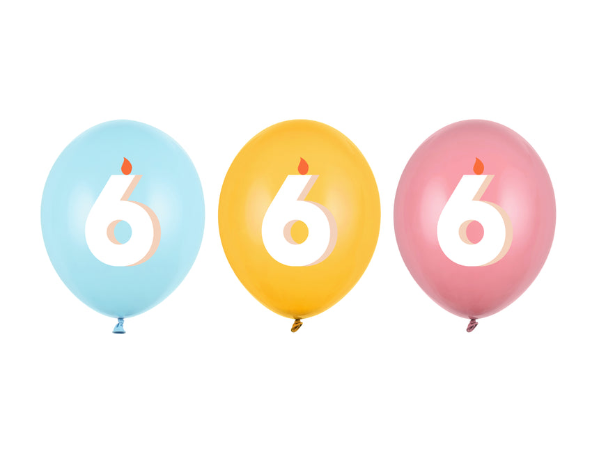 Balony na 6 lat 30cm 50szt