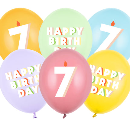 Balony na 7 lat 30cm 6szt