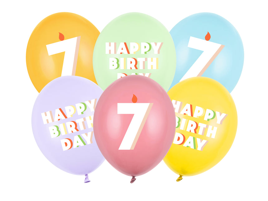 Balony na 7 lat 30cm 50szt