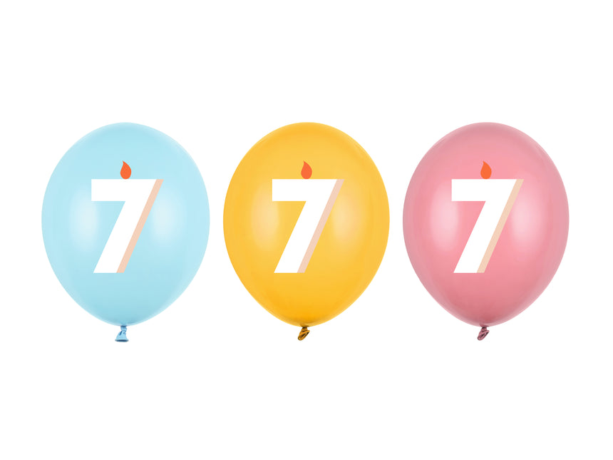 Balony na 7 lat 30cm 50szt
