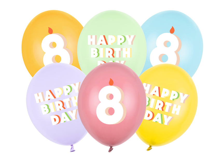 Balony na 8 lat 30cm 6szt