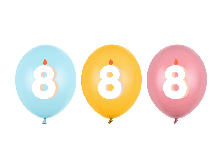 Balony na 8 lat 30cm 50szt