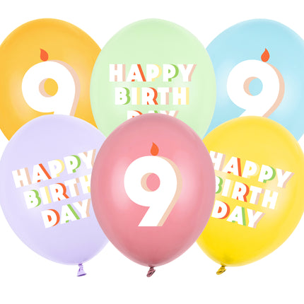 Balony na 9 lat 30cm 50szt