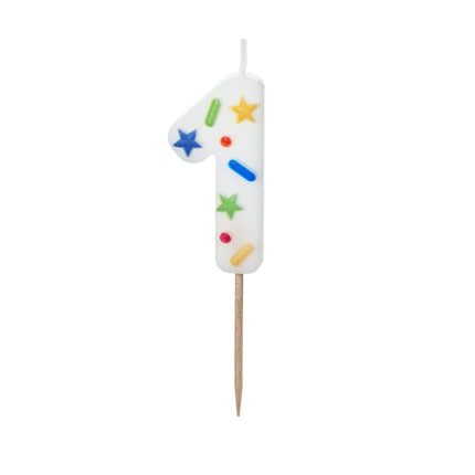 Kolorowa świeczka na 1 rok 10 cm