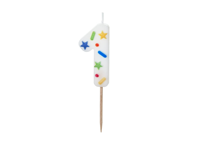 Kolorowa świeczka na 1 rok 10 cm