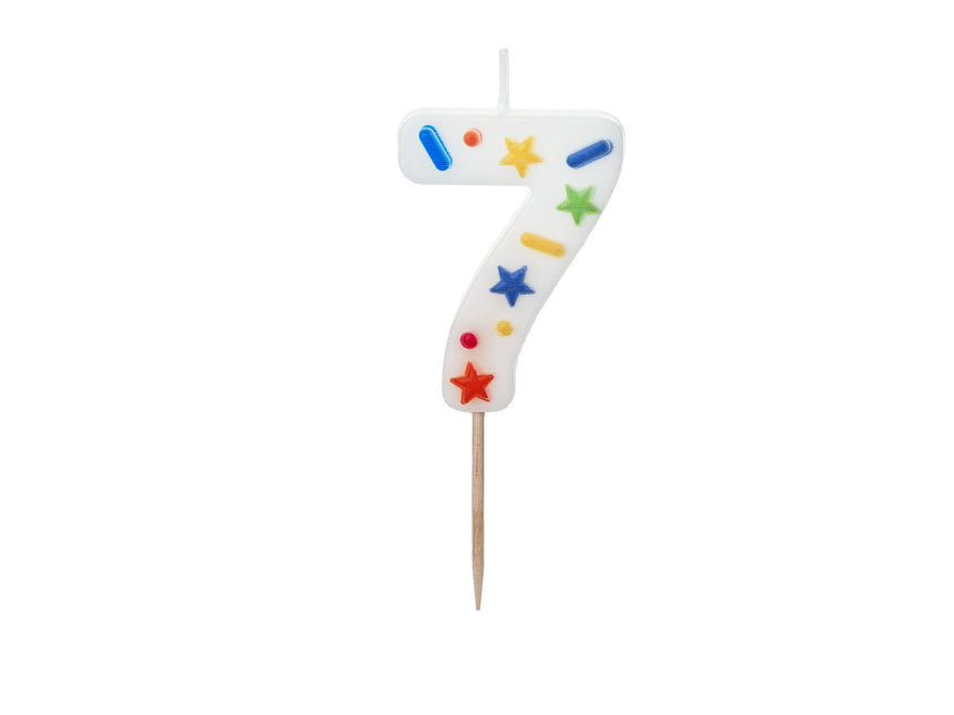 Świeca 7-letnia kolorowa 10 cm