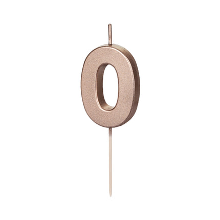 Świeca 0 Year w kolorze różowego złota 9 cm