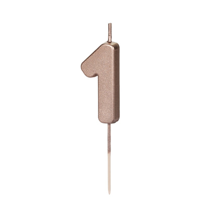 Świeca na 1 rok Rose Gold 9 cm