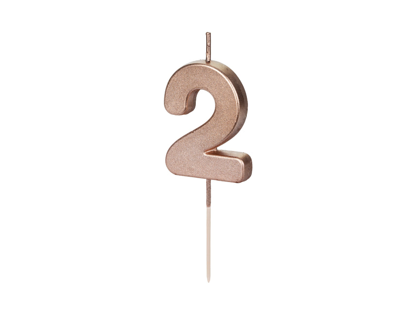 Świeca na 2 lata Rose Gold 9 cm