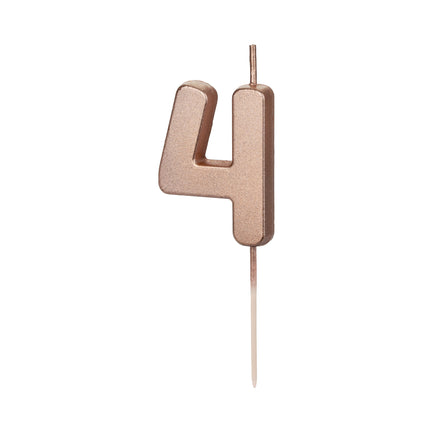 Świeca na 4 lata Rose Gold 9 cm