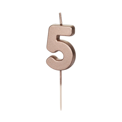 Świeca na 5 lat Rose Gold 9 cm