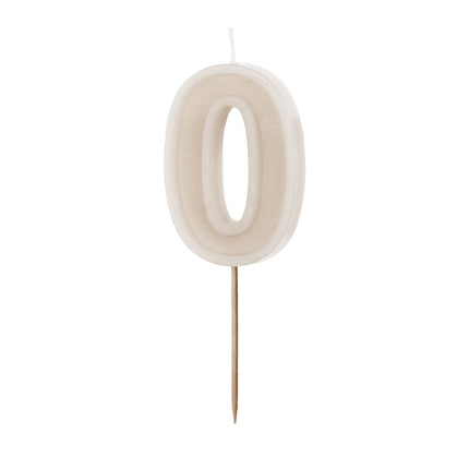 0 Rok Świeca Beżowa 10cm