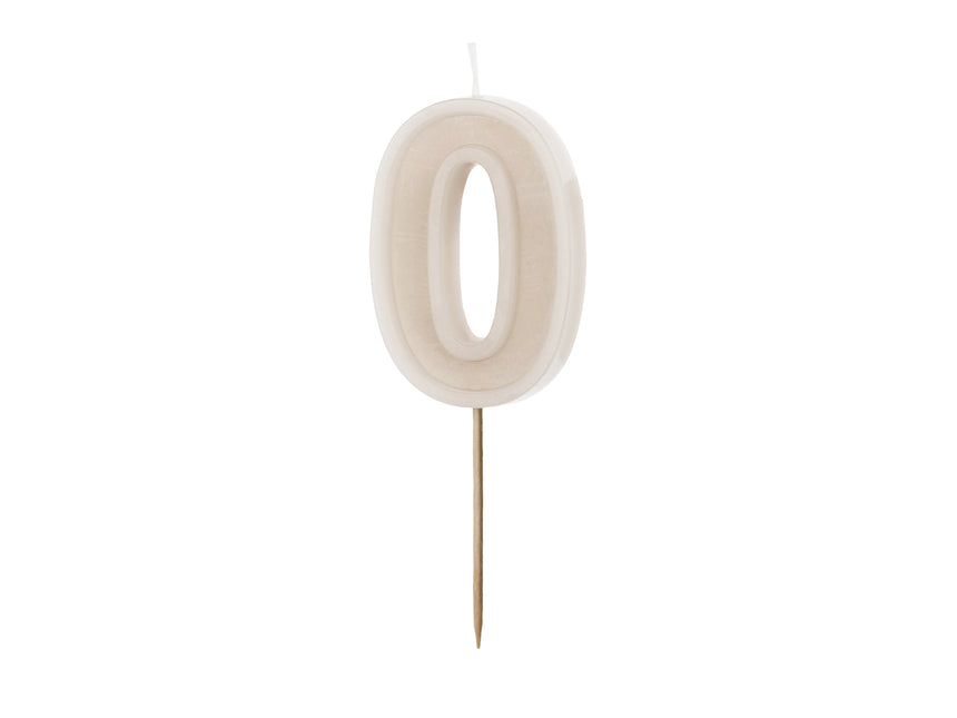 0 Rok Świeca Beżowa 10cm