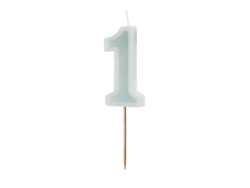 Świeczka na 1 rok Zielona 10cm