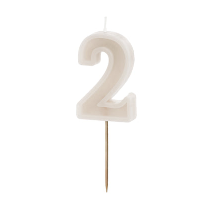 Świeca 2-letnia beżowa 10 cm