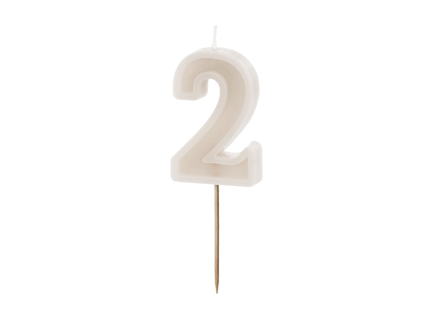 Świeca 2-letnia beżowa 10 cm