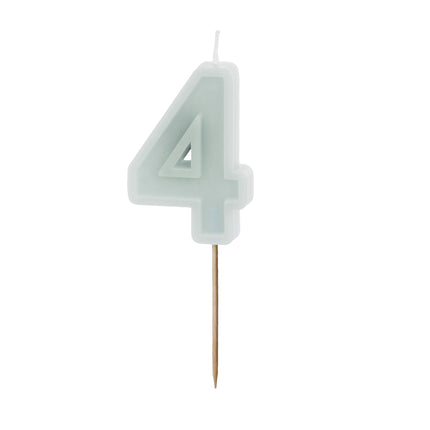 Świeca numeryczna 4 lata miętowa 10cm
