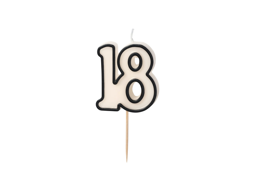 19 lat Świeca czarno-biała 5,5 cm