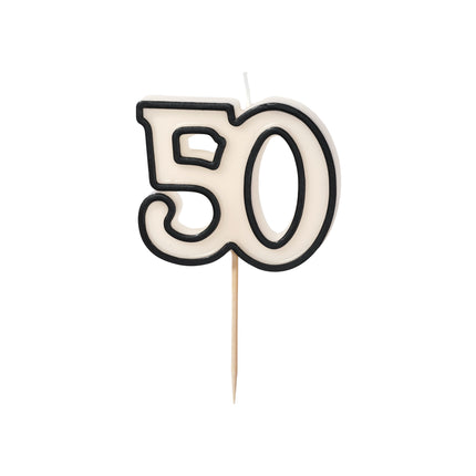 Świeca 50 lat czarno-biała 5,5 cm