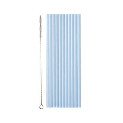 Jasnoniebieskie słomki plastikowe 23cm 12szt