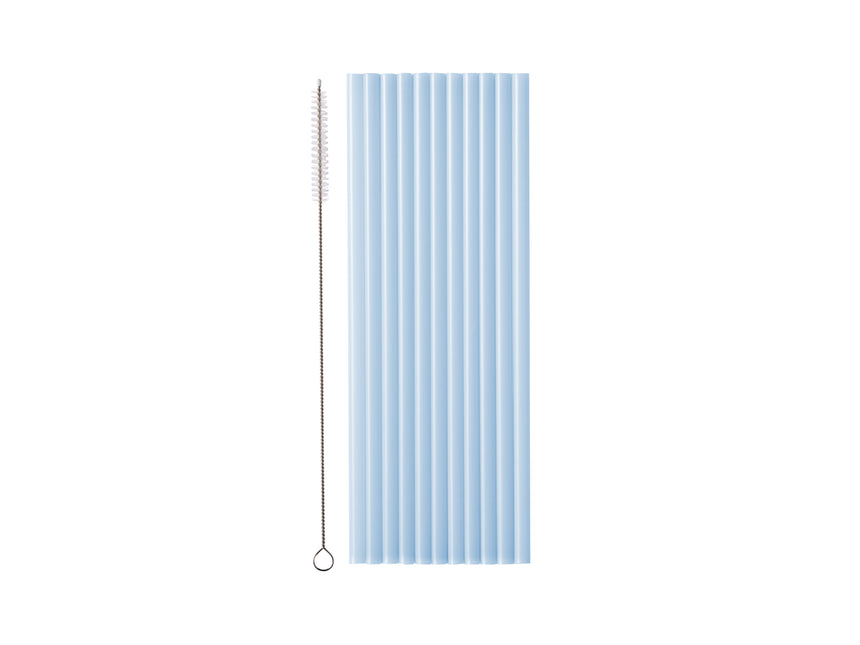 Jasnoniebieskie słomki plastikowe 23cm 12szt