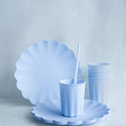Jasnoniebieskie słomki plastikowe 23cm 12szt