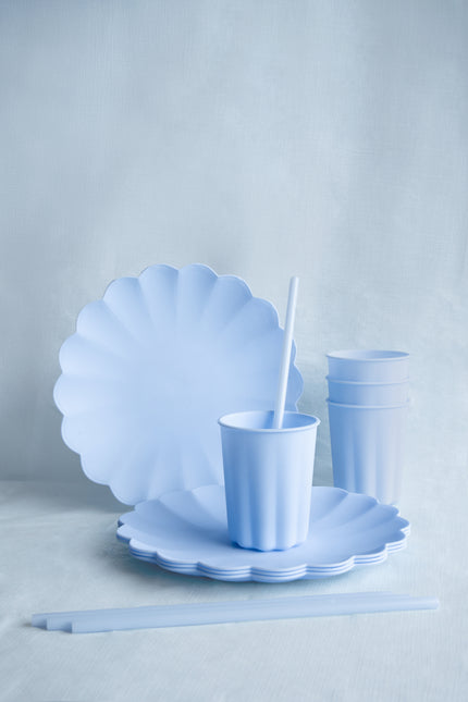 Jasnoniebieskie słomki plastikowe 23cm 12szt