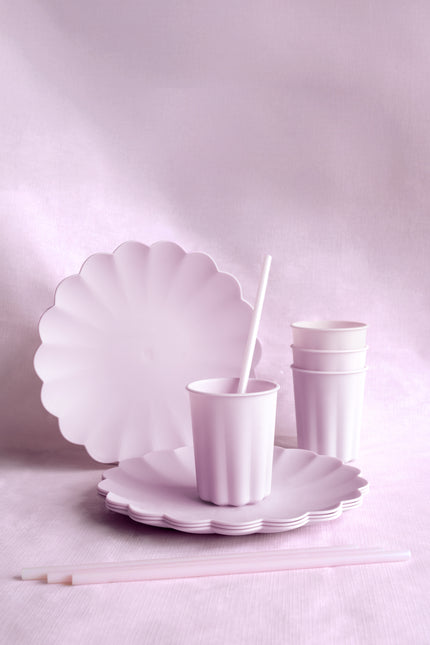 Fioletowe słomki plastikowe 23cm 12szt
