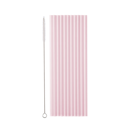 Różowe słomki plastikowe 23cm 12szt