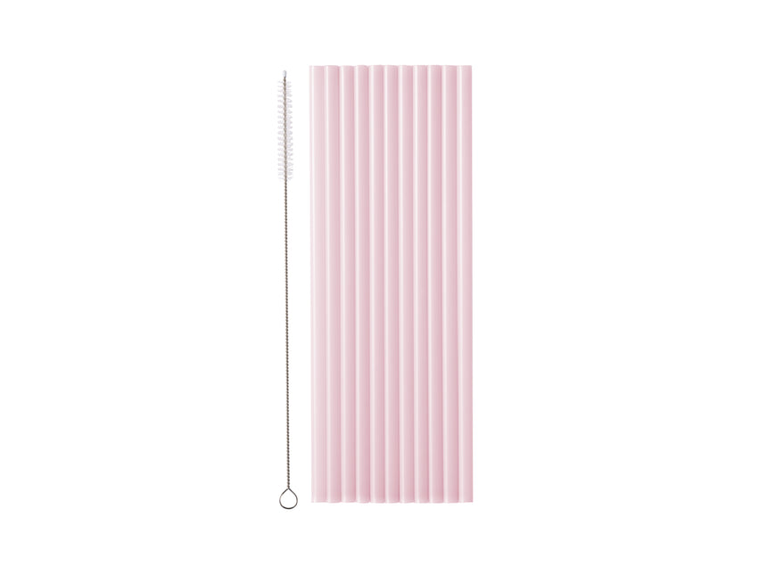 Różowe słomki plastikowe 23cm 12szt
