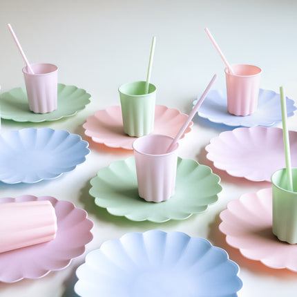 Różowe słomki plastikowe 23cm 12szt