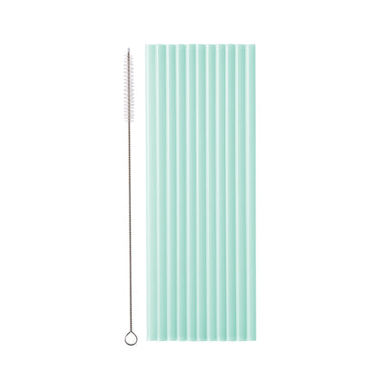 Turkusowe słomki plastikowe 23cm 12szt