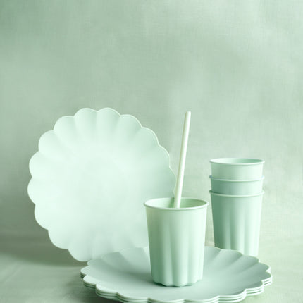 Turkusowe słomki plastikowe 23cm 12szt