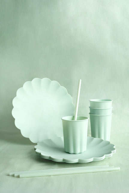 Turkusowe słomki plastikowe 23cm 12szt