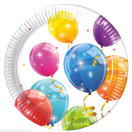 Sparkling Balloons Fsc Paper Plates Next Generation Large 23Cm 8St