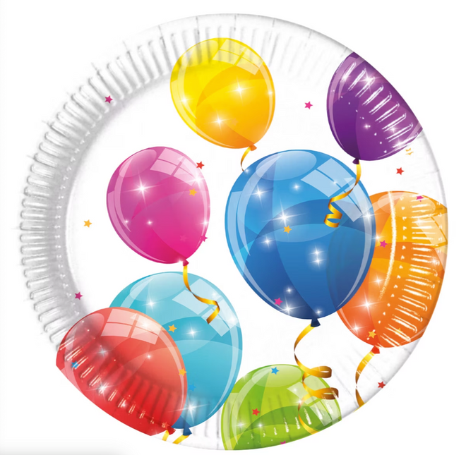 Sparkling Balloons Fsc Paper Plates Next Generation Large 23Cm 8St