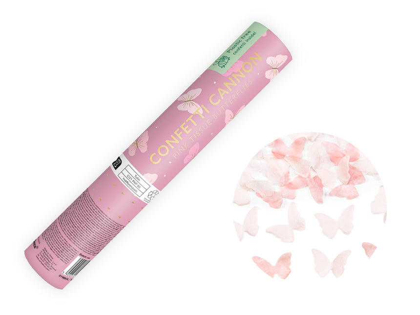 Konfetti Butterfly Cannon jasnoróżowe 20 cm