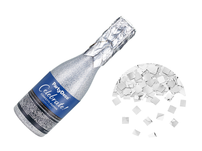 Srebrna armatka na konfetti Champagne 20,5 cm