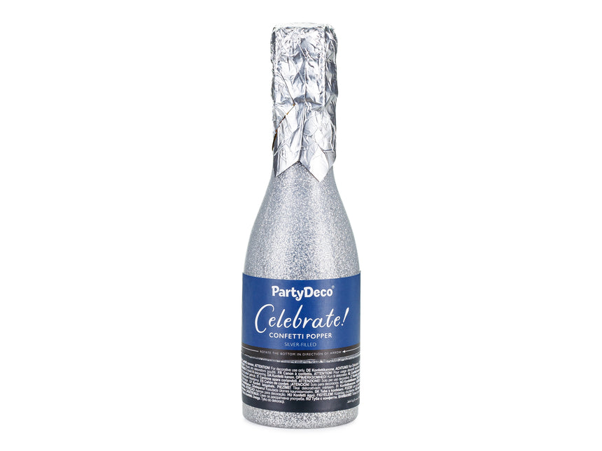 Srebrna armatka na konfetti Champagne 20,5 cm