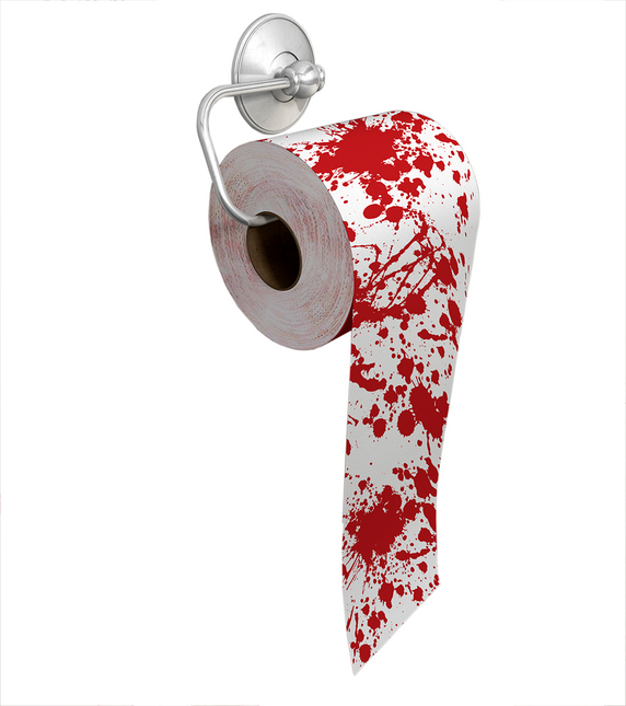 Halloweenowy papier toaletowy z krwią