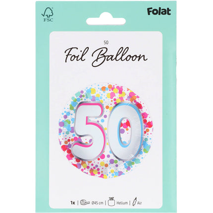 balon helowy na 50 lat pusty 45 cm