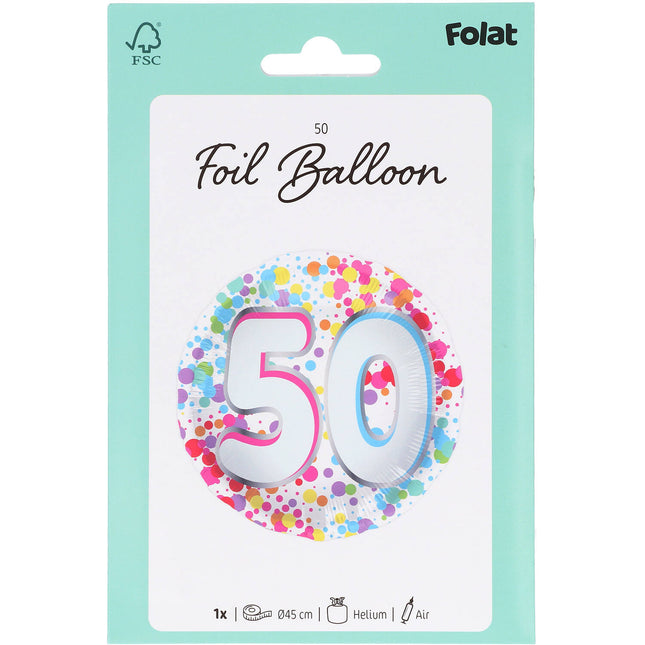 balon helowy na 50 lat pusty 45 cm