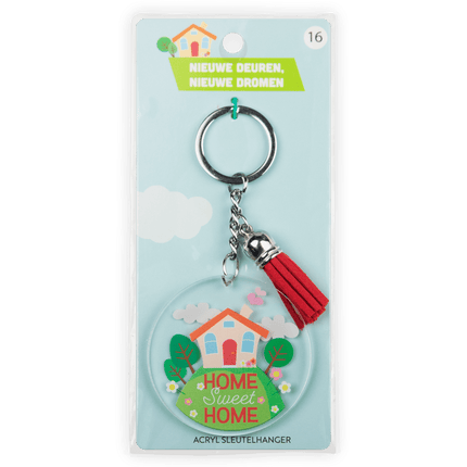 Acryl sleutelhanger Home sweet home van Paper Dreams koop je bij Partywinkel