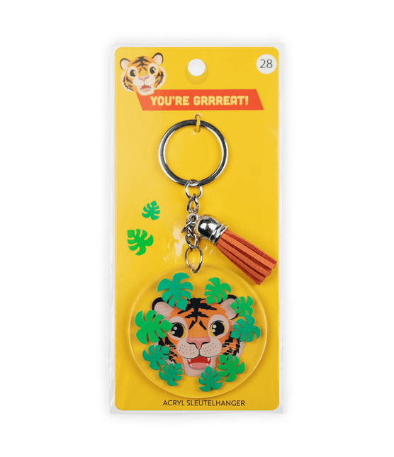 Acryl sleutelhanger Tijger van Paper Dreams koop je bij Partywinkel