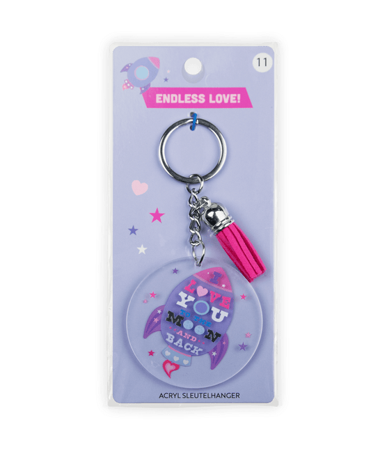 Acryl sleutelhanger To the moon and back van Paper Dreams koop je bij Partywinkel