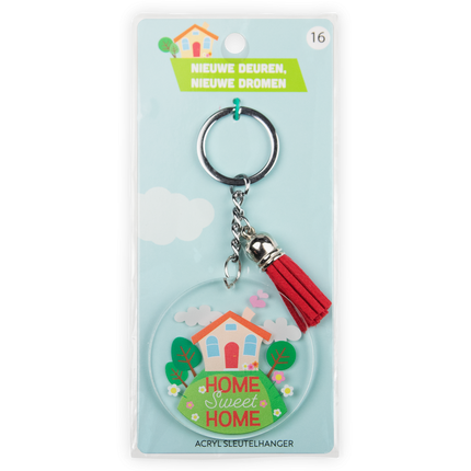 Akrylowy brelok do kluczy „Home sweet home”