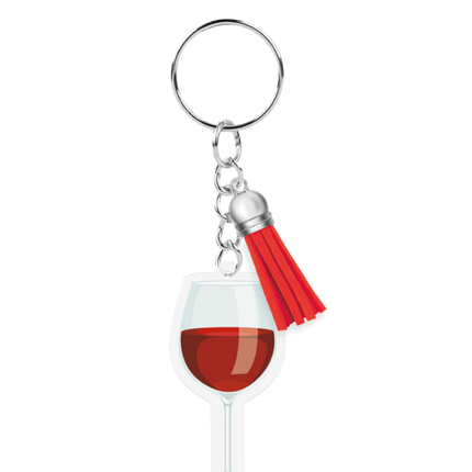Akrylowy brelok do kluczy „Czerwone wino”