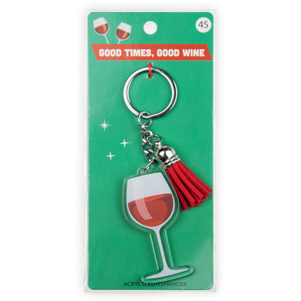 Akrylowy brelok do kluczy „Czerwone wino”