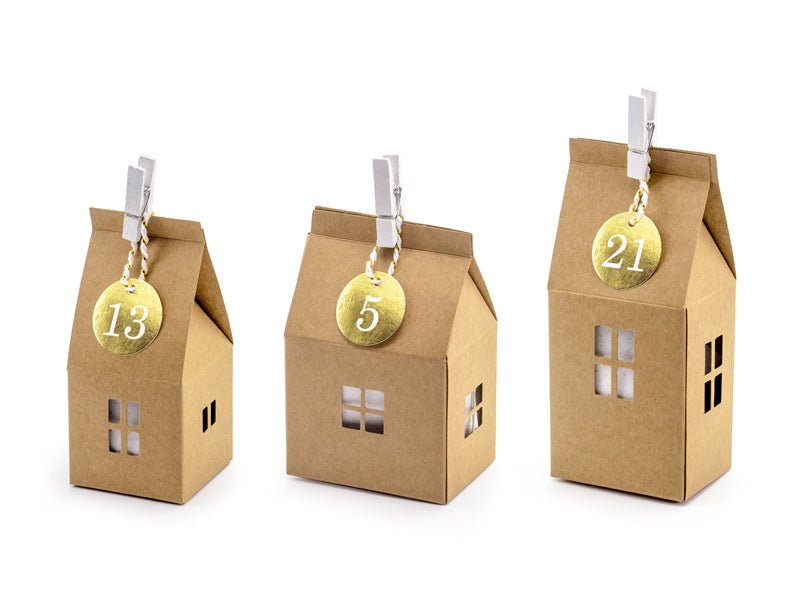 Adventkalender Huisjes van Partydeco koop je bij Partywinkel